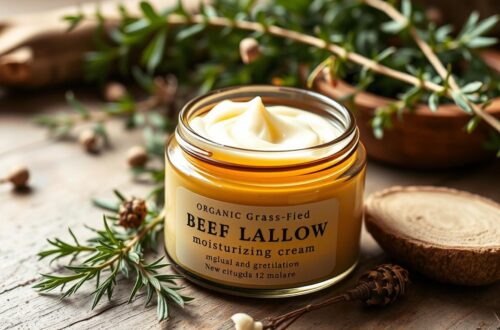 Organic Grass-Fed Beef Tallow Balm with Raw Honey - Moisturizing Cream for Soft,